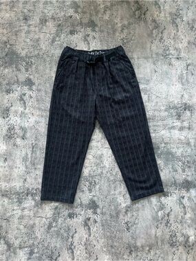 Black Plaid Publish Casual Trousers